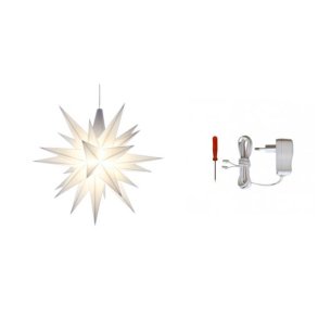 Herrnhuter Stjerne 13cm - Hvid - 1 pak - AC-Adapter