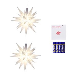 Herrnhuter Stjerne 13cm - Hvid - 2 pak - Batteri-Adapter