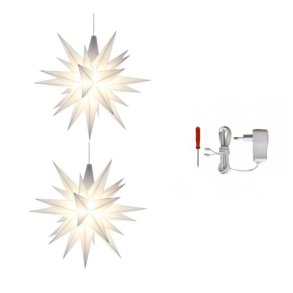 Herrnhuter Stjerne 13cm - Hvid - 2 pak - AC-Adapter