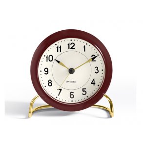 Arne Jacobsen, Station bordur bordeaux/hvid  11 cm, alarm