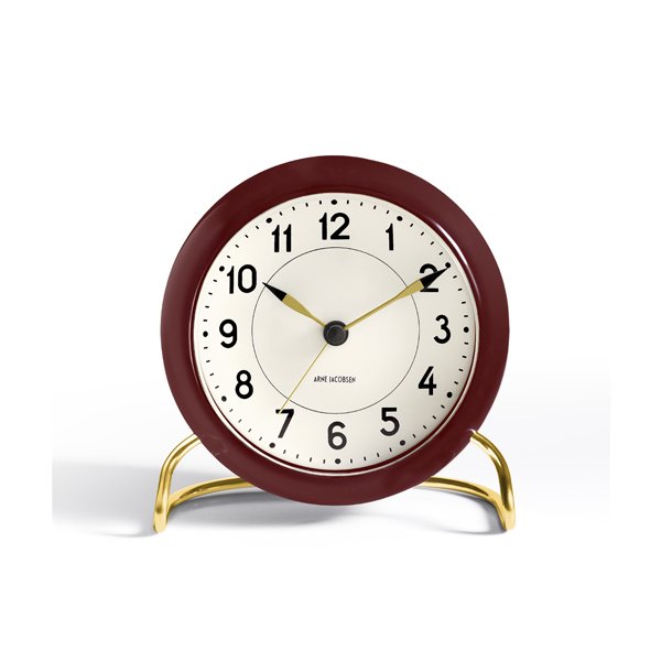 Arne Jacobsen, Station bordur bordeaux/hvid  11 cm, alarm