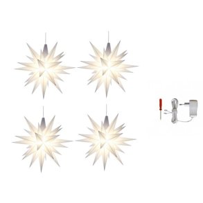 Herrnhuter Stjerne 13cm - Hvid - 4 pak - AC-Adapter