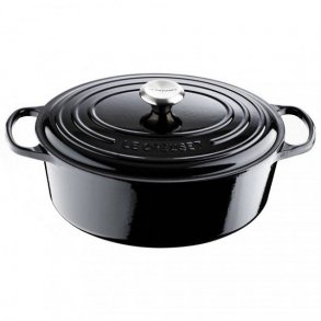 Le Creuset oval gryde sort 4,1l 27 cm i stbejern 