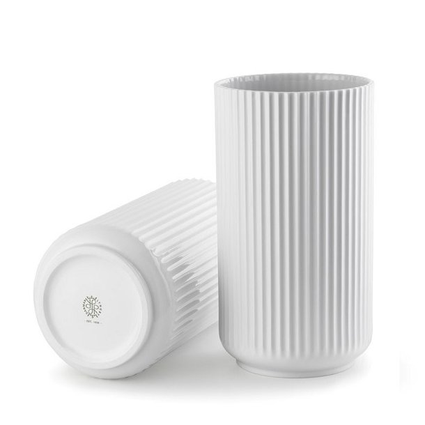 Lyngby Porcel&aelig;n, Vase Hvid, 31cm