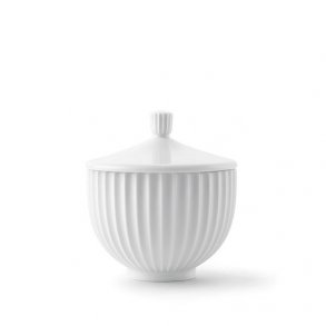 Lyngby Porcelæn, Bonbonniere Hvid, 10cm