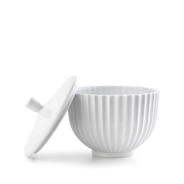 Lyngby Porcel&aelig;n, Bonbonniere Hvid, 14cm