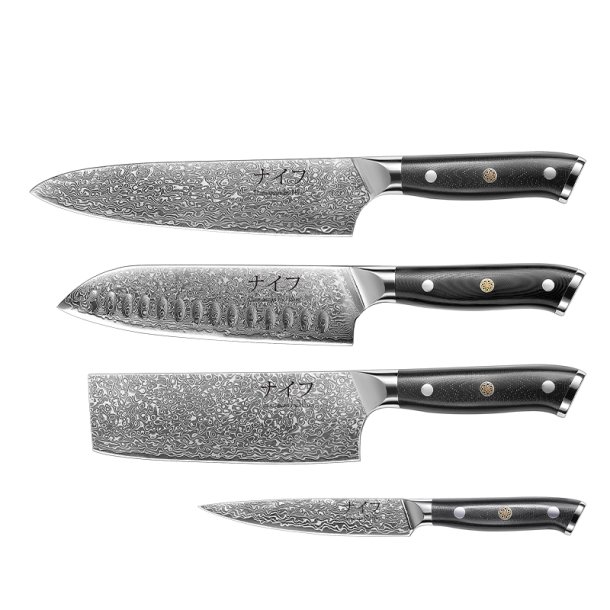 Knivs�t Damascus - 4 Dele - Damascus By HAWS