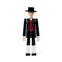 Norsk Bunad - Tr�figur 20,5cm - Mand - Sort/R�d - Kay Bojesen
