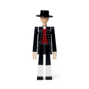 Norsk Bunad - Tr�figur 20,5cm - Mand - Sort/R�d - Kay Bojesen
