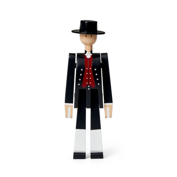 Norsk Bunad - Tr�figur 20,5cm - Mand - Sort/R�d - Kay Bojesen