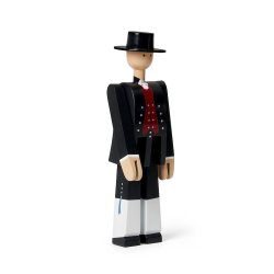 Norsk Bunad - Tr�figur 20,5cm - Mand - Sort/R�d - Kay Bojesen