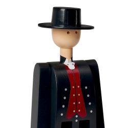 Norsk Bunad - Tr�figur 20,5cm - Mand - Sort/R�d - Kay Bojesen