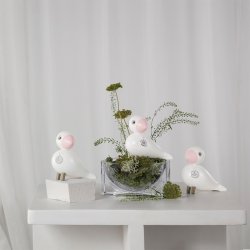 Sangfugl Love - Hvid/Rosa - 15,5cm - Kay Bojesen 