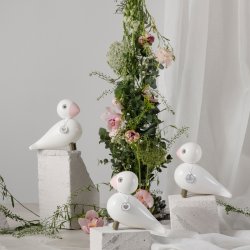 Sangfugl Love - Hvid/Rosa - 15,5cm - Kay Bojesen 