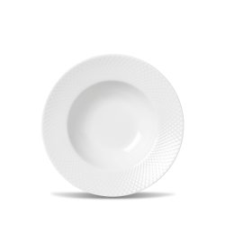 Dyb Tallerken Rhombe - 24,5cm - Hvid - Lyngby