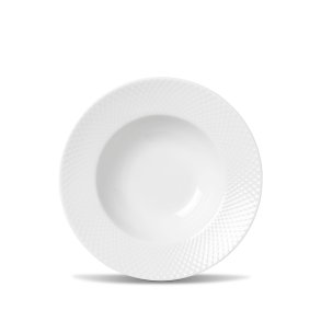 Dyb Tallerken Rhombe - 24,5cm - Hvid - Lyngby