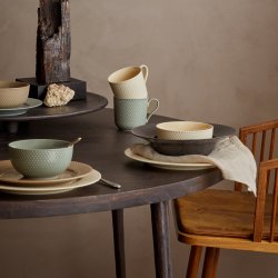 Dyb Tallerken Rhombe - Earth - 24,5cm - Slate - Lyngby