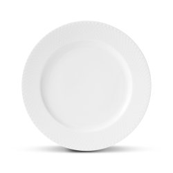 Tallerken Rhombe - 27cm - Hvid - Lyngby