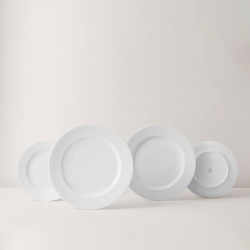 Tallerken Rhombe - 27cm - Hvid - Lyngby