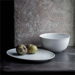 Serveringssk�l Rhombe - 22cm - Hvid - Lyngby