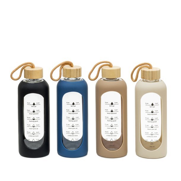 Motivations Drikkeflaske - Glas/Silikone - Assorteret - Scandinavian Collection