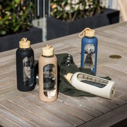 Motivations Drikkeflaske - Glas/Silikone - Assorteret - Scandinavian Collection