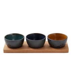 Bitz, Cabaretst Sort/blank amber, grn, mrkbl 32 x 11 cm