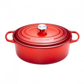 Le Creuset oval gryde rd 6,3l 31 cm i stbejern 