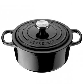 Le Creuset rund gryde 3,3l 22 cm sort i stbejern 