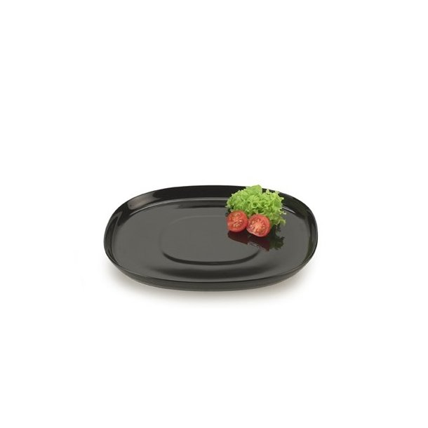 Piet Hein, porceln, Frokosttallerken, 20 x 24 cm, sort
