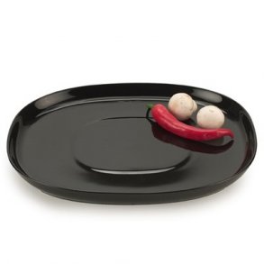 Piet Hein, porceln, Middagstallerken, 25 x 30 cm, sort