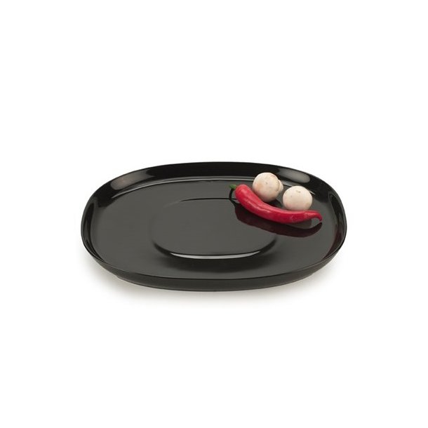 Piet Hein, porceln, Middagstallerken, 25 x 30 cm, sort